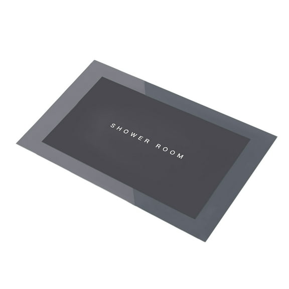 Hiroekza Faux Diatomite Coating Bath Rug Rectangle Super Absorbent Quick Dry Non Slip Rubber Backing Washable Bathroom Floor Rugs Shower Rug Shower Mat 16x24in Modern Style Gray