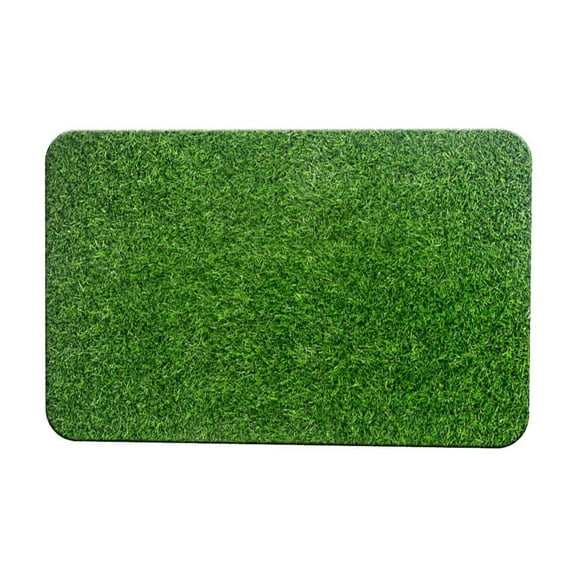 Hiroekza Faux Grass Bathroom Rugs 40cmx60cm Super Absorbent Quick Dry Non-slip Rubber Backing Washable Soft Bath Rugs Modern Bathroom Carpet Green