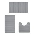 thumbnail image 1 of Hiroekza Foam Bath Mat Set 3 Pieces - Soft Comfortable Water Absorption Non-Slip Thick Machine Washable Modern Bathroom Rugs for Women Men Gray, 1 of 8