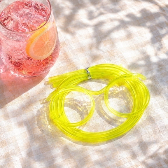 Hiroekza Funny Straws Glasses - Round Plastic Straw Glass, Easy to Use and Clean, Food-Safe Material and Adjustable Length, Reusable Straw for Birthdays, Celebrations and Parties & Events