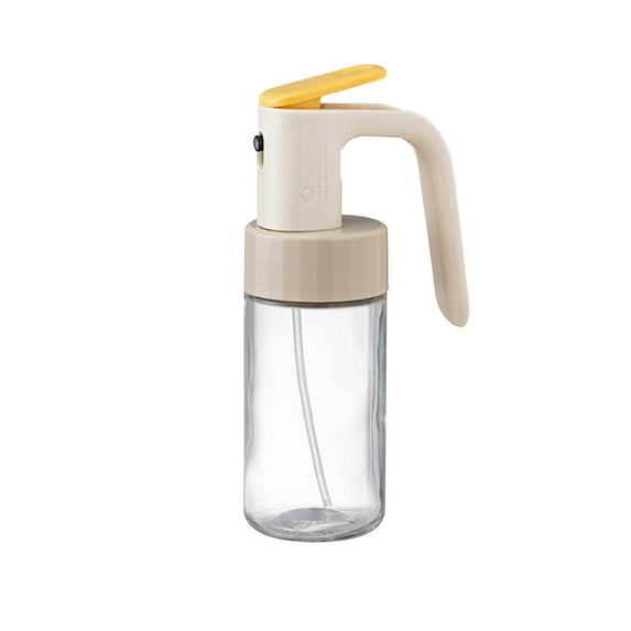 Hiroekza Glass Oil Spray Bottle with Stainless Steel Pump - Leak-proof, Fine Mist for Cooking & Dressing White