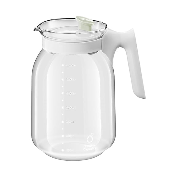 Hiroekza Glass Water Pitcher with Lid and Spout 2.2L Large Capacity High Borosilicate Glass Cold Brew Tea Pitcher for Coffee, Juice and Homemade Beverage Green