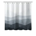 thumbnail image 1 of Hiroekza Gradient Splicing Digital Printed Shower Curtain Liner Polyester Waterproof Rust Proof Grommets for Bathroom Home Hotel 70.7x70.7in Black, 1 of 6