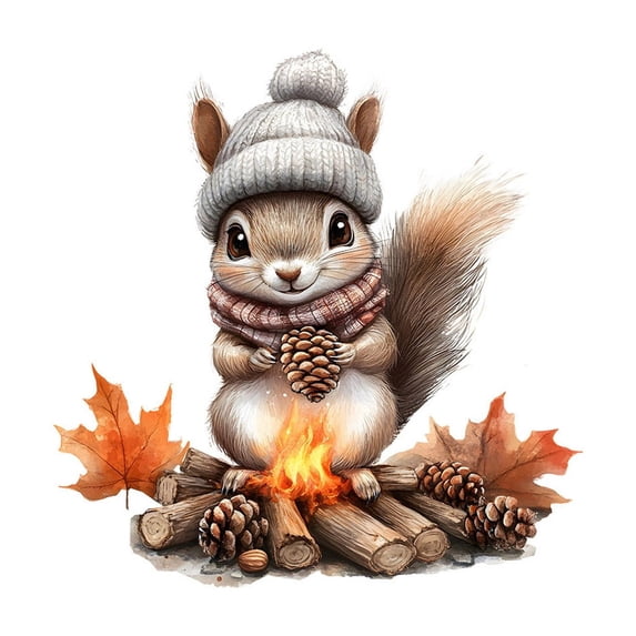 Hiroekza Halloween Window Sticker with Squirrel, Witch Hat, Pumpkin & Maple Leaf Design 11 Inch PVC Wall Decal for Glass, Doors & Furniture, Easy Peel & Stick, Durable Indoor & Outdoor Decoration