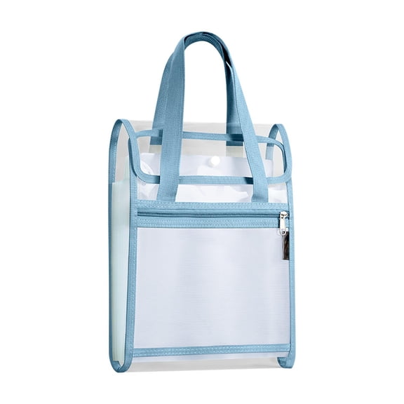 Hiroekza Handheld Tutoring Bag for Kids – Double-Layer, Large Capacity Mesh Book Bag for Elementary School Blue