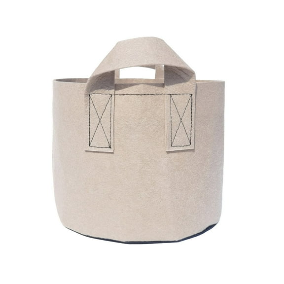Hiroekza Heavy Duty Grow Bag 5 Gallon - Breathable Non Woven Fabric Pots with Handles for Tomatoes, Vegetables and Flowers - Ideal for Balcony Garden & Home Gardening Khaki