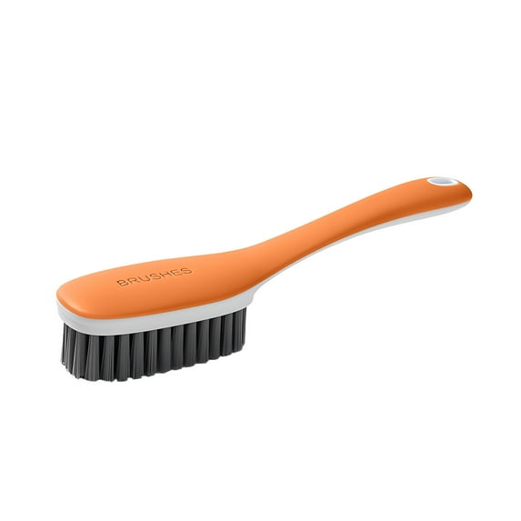 Hiroekza Heavy Duty Shoe Brush 8" – Multi-Use Hard Bristle Cleaner for Shoes, Leather & Clothes | Durable Stain Remover Brush with Ergonomic Handle (Perfect for Home, Garage & Car Detailing) Orange
