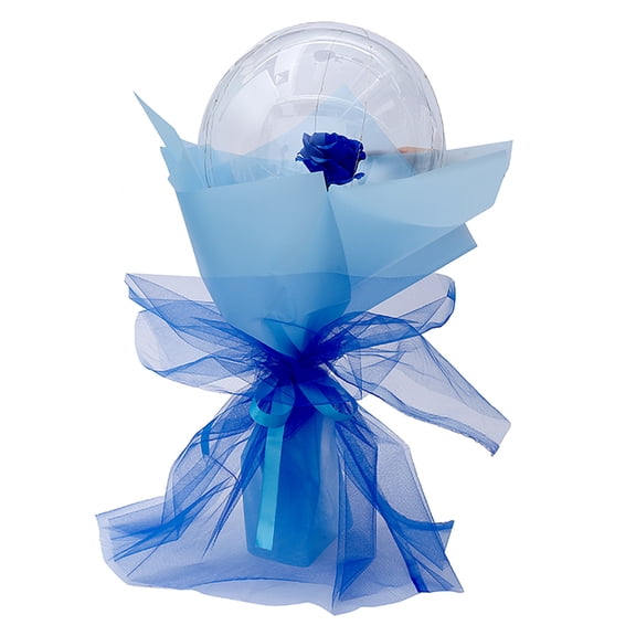 Hiroekza LED Luminous Balloon Rose Bouquet Bobo Balloon, Transparent LED Clear Rose Balloons for Valentine's Day Wedding Anniversary Mother's Day Birthday Party