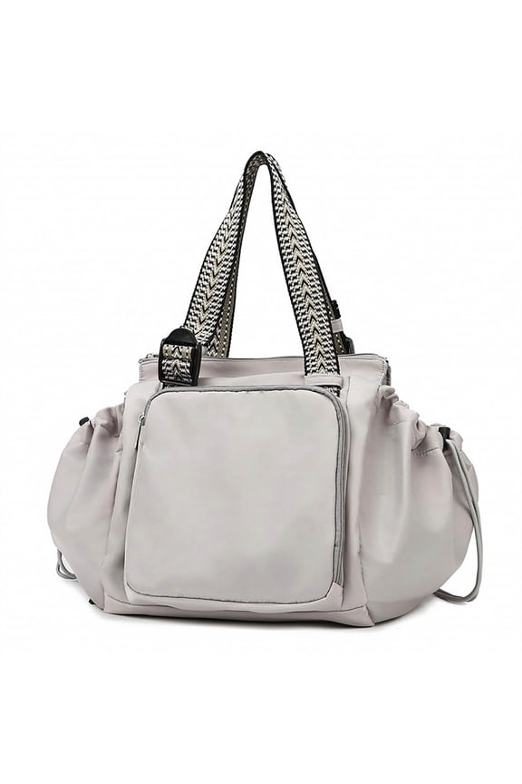 Large Capacity Travel Organizer Bag for Women - 3-in-1 Convertible Tote, Crossbody & Backpack with 15 Pockets Gray