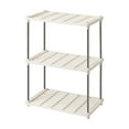 thumbnail image 1 of Hiroekza Living Room Side Table 3 Shelf Ventilated Light Duty Storage Organizer - Plastic/Iron - Kitchen Bathroom Garage Use - Boho Side Table Bedside End Table Beige, 1 of 6