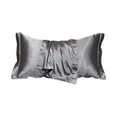 thumbnail image 1 of Hiroekza Luxury Satin Silk Pillowcase for Hair & Skin-Friendly, Soft, Breathable & Cooling with Hidden Zipper Gray, 1 of 6