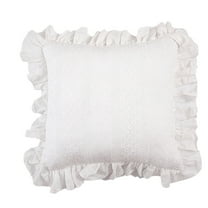 Hiroekza Luxury Soft Decorative Cotton Throw Pillow Covers, Throw Pillow Case - Skin-frindly, Ruffled Design for Living Room, Sofa & Bedside White