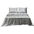 thumbnail image 1 of Hiroekza Luxury Soft Matte Satin Hotel Full Size Sheet Set - 4-Piece Deep Pocket Fitted & Flat Sheet with Pillowcases (Multiple Colors) Gray, 1 of 4
