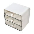 thumbnail image 1 of Hiroekza Makeup Organizer Storage Drawer Organizer Desk Drawer Divider Organizers - Plastic Desktop Office Supplies Organizer for Makeup, Jewelry, Pen, Stationary 6.9x5.1x6.3in White, 1 of 6