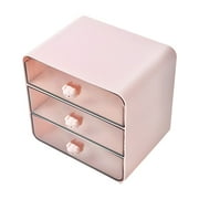 Hiroekza Makeup Organizer Storage Drawer Organizer Desk Drawer Divider Organizers - Plastic Desktop Office Supplies Organizer for Makeup, Jewelry, Pen, Stationary 6.9x5.1x6.3in Pink