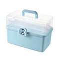 thumbnail image 1 of Hiroekza Medicine Organizer Portable Medicine Cabinet with Handle Large Capacity Plastic for Home Use Empty First Aid Kit 10.2x6.3x6.2in Blue, 1 of 6