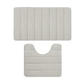 thumbnail image 1 of Hiroekza Memory Foam Bath Mat Set Bathroom Rugs Sets 2 Piece Toilet Mats Soft Comfortable Water Absorption Non-Slip Thick Machine Washable Easier To Dry Bathroom Rugs Clearance, 1 of 1