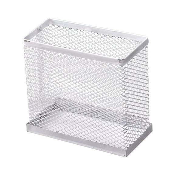 Hiroekza Metal Mesh Pen Pencil Holder Storage Box, Iron Material, 10x5x9.5cm, Wall Mounted or Desktop, Office Supplies Organizer for Pens, Pencils, Makeup Brushes