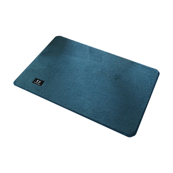 Hiroekza Microfiber Chenille Bathroom Rugs 30x20in Super Absorbent Non-slip Rubber Backing Washable Soft Modern Bath Rugs Blue
