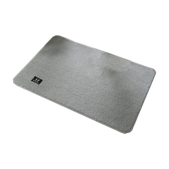 Hiroekza Microfiber Chenille Bathroom Rugs 30x20in Super Absorbent Non-slip Rubber Backing Washable Soft Modern Bath Rugs Gray
