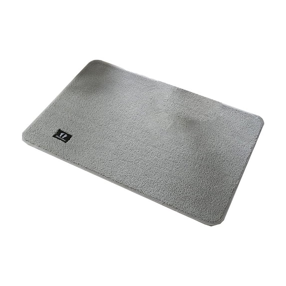 Hiroekza Microfiber Chenille Bathroom Rugs 30x20in Super Absorbent Non-slip Rubber Backing Washable Soft Modern Bath Rugs Gray