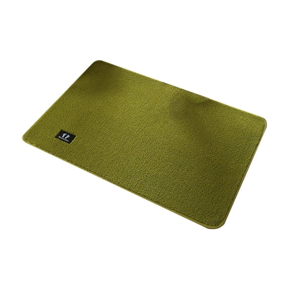Hiroekza Microfiber Chenille Bathroom Rugs 30x20in Super Absorbent Non-slip Rubber Backing Washable Soft Modern Bath Rugs Green