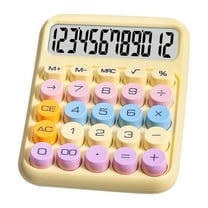 Hiroekza Mini 12-Digit LCD Basic Calculator - Perfect for School, Office & Home Use with Stylish Gradient Design Yellow