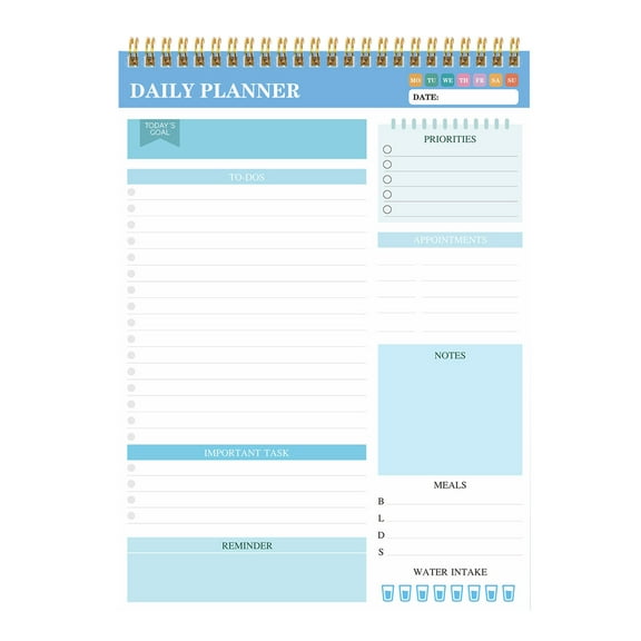 Hiroekza Multi Colored Daily To-Do Notebook - Undated Task List Notebook Organizer with PVC Cover, 52 Sheets for School, Office, and Personal Use - Productivity Planner