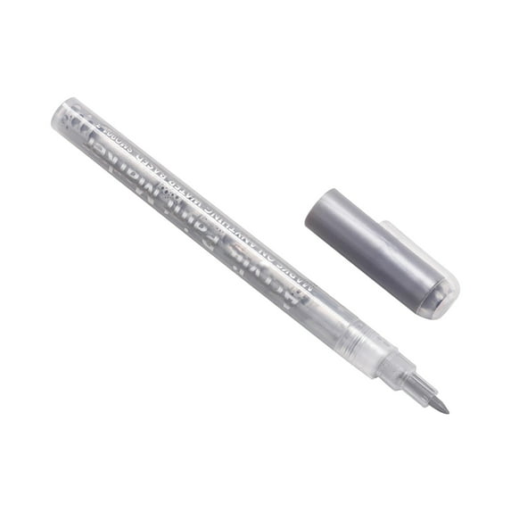 Hiroekza Nail Art Acrylic Silver Ink Marker Pen for DIY Nails, 5ml Watercolor Graffiti Pen with Soft Tip for Hand Drawing, Dots, Hooks, Multi-functional for Nail Painting & Crafts