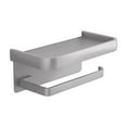 thumbnail image 1 of Hiroekza No-drill Bathroom Toilet Paper Roll Holder Wall Mount with Phone Shelf - Stainless Steel Toilet Paper Storage Organizer for Bathroom Silver, 1 of 6