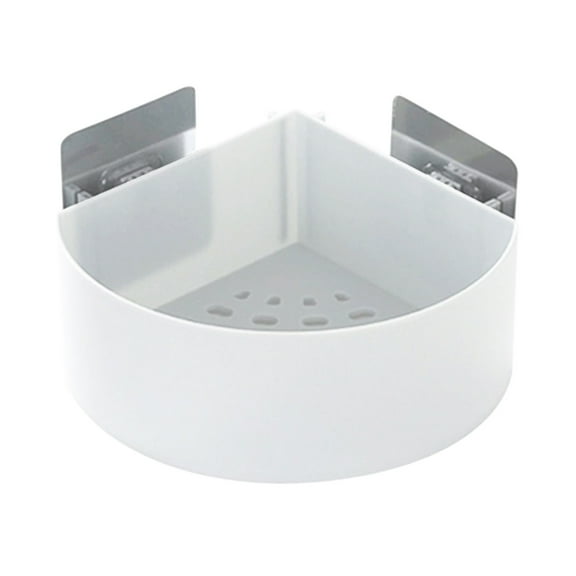 Hiroekza No-drill Corner Shower Caddy Organizer Corner Shelf Rack Storage - Plastic Shower Storage Shelf for Bathroom Accessories, Space-Saving, Rotating Design White