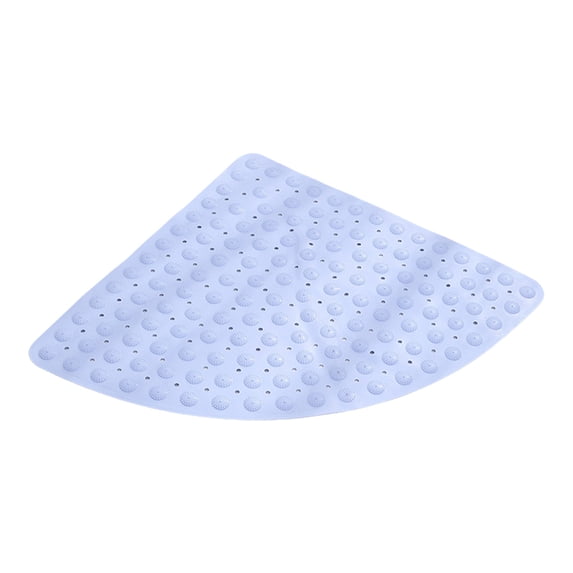 Hiroekza Non Slip Shower Mat Fan Shaped 54x54cm Massage Texture Waterproof Bathroom Tub Security for Small-sized Apartment Hotel Light Blue