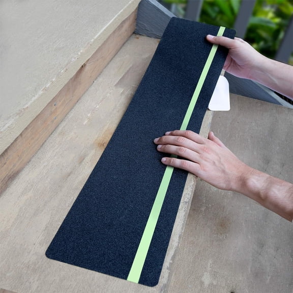 Hiroekza Outdoor Anti Slip Stair Treads Step Grips for Stairs Indoor PVC Frosted Waterproof Luminous Floor Stickers Reflective Safety Tape for Steps and Ramps