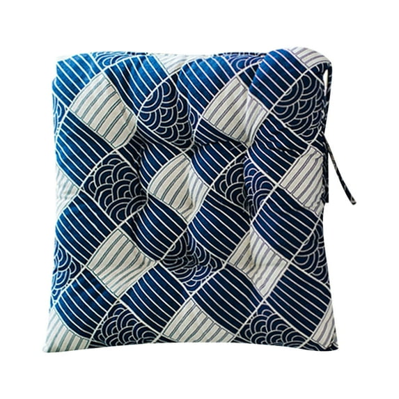 Hiroekza Outdoor Garden Patio Home Kitchen Office Sofa Chair Seat Soft Cushion Pad 45x45cm Blue-white grid