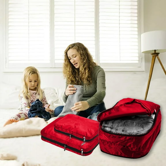 Hiroekza Packing Cubes For Suitcase, Set Of 3 , For Luggage Clothes Storage, Travel Essentials, Travel Organization, Expandable Luggage Organizer Set