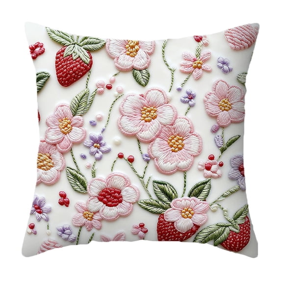 Hiroekza Pillow Cases Standard Size, Imitation Embroidery Pillow Cover Sofa Printed Pillow Cushion