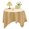 thumbnail image 1 of Hiroekza Plaid Tablecloth 55x79" Rectangle - Waterproof Polyester Fabric Gingham Table Cloth for Round Coffee Table - Wrinkle-Free Home Kitchen Party Dining Table Cover Yellow, 1 of 6