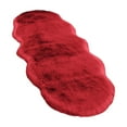 thumbnail image 1 of Hiroekza Plush Bedroom Rugs 55x20in Extra Large Soft Comfortable Bedside Rugs Non Slip Machine Washable Velvet Fleece Runner Rug for Bedroom Living Room Bath Carpet Modern Style Red, 1 of 7
