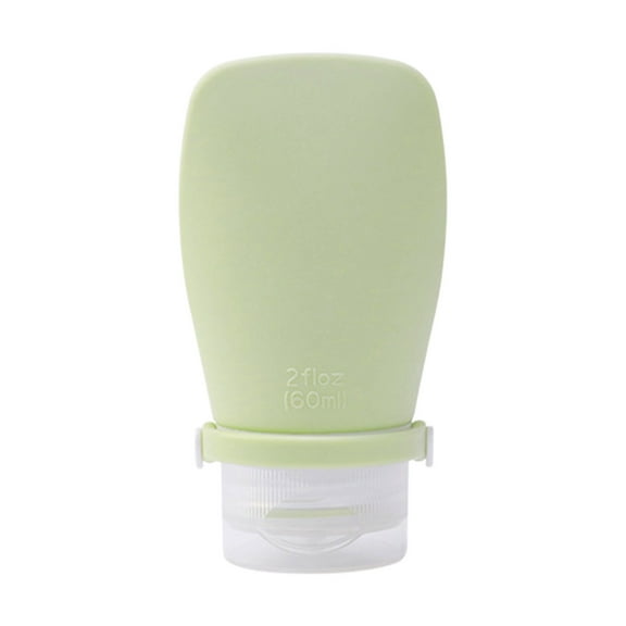 Hiroekza Portable 60ml Silicone Travel Soap Dispenser Leak-Proof Flip-Top Bottles for Shampoo, Shower Gel & More Green