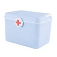 thumbnail image 1 of Hiroekza Portable Medicine Cabinet with Handle - Compact First Aid Kit for Minor Cuts, Scrapes, Sprains & Burns - Ideal for Home, Car, Travel, Camping 8.2x5.7x6.1in Blue, 1 of 8