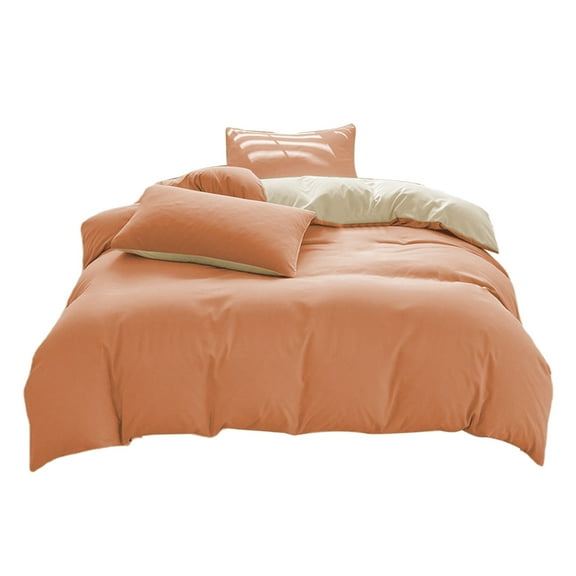 Hiroekza Premium All-Season 4-Piece Full Size Sheet Set, Cooling Bed Sheets for Hot Sleepers - 98% Cotton, Skin-friendly, Soft, Easy Wash, Solid Colors Orange