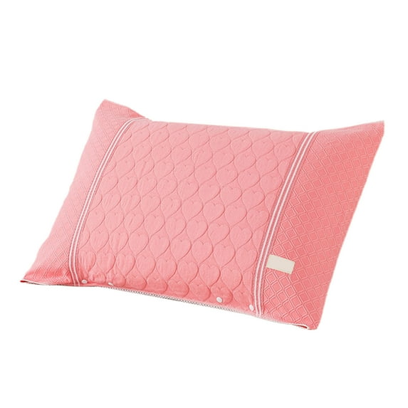 Hiroekza Premium Cotton Non-Slip Pillowcase with Button Closure - Skin-friendly, Soft, Breathable, and Secure Fit Pink