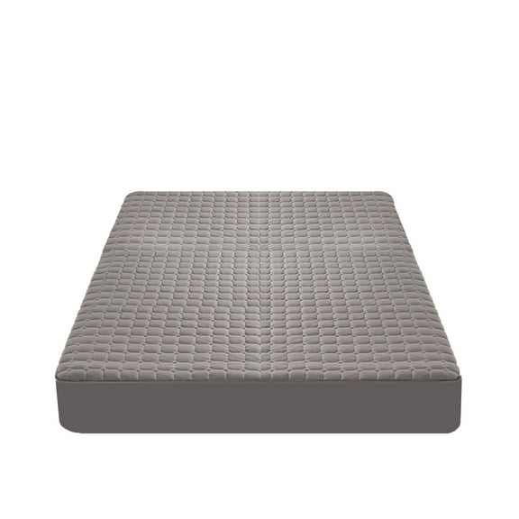 Hiroekza Premium King Quilted Fitted Sheet - Winter Warm, Breathable, Non-Slip Mattress Cover for Beds Gray