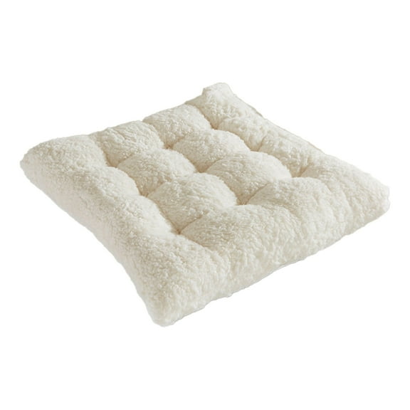 Hiroekza Premium Lambswool 9-Pin Cushion - Soft, Thickened, Double-Sided Office & Dormitory Chair Pad for Winter Warmth White