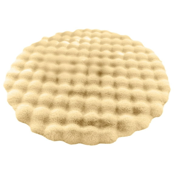 Hiroekza Premium Round Velvet Carpet Rugs - Soft, Non-Slip Floor Mat for Living Room, Bedroom, Bathroom (24x24 Inches, Multiple Colors) Beige