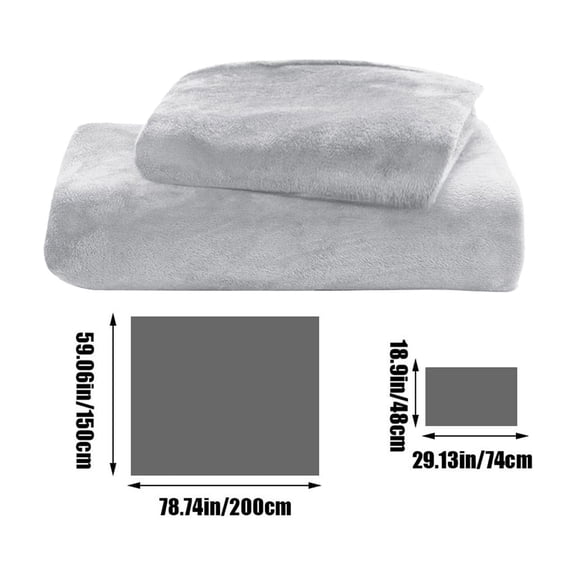 Hiroekza Premium Soft Velvet Flannel Twin Sheet Set of 2 - Flat Sheet & Pillowcase - Cozy, Warm, Anti-Static & Non-Pilling Fleece Bedding for Ultimate Comfort Gray