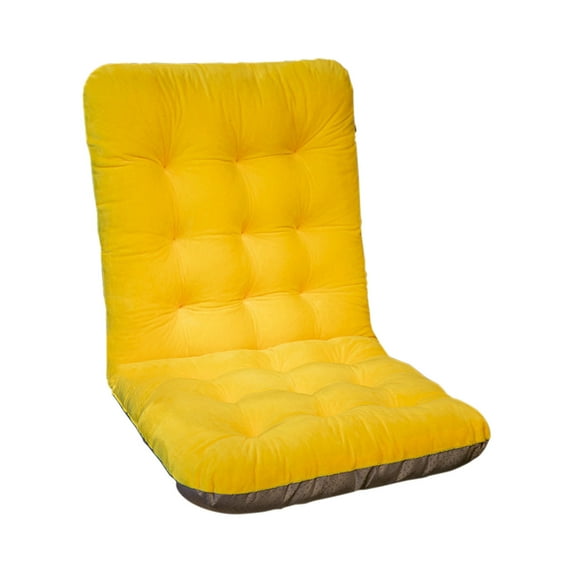 Hiroekza Premium Tufted Corduroy Floor Cushion - 33 Inch Extra Soft & Durable Seat for Living Room, Tatami, and Outdoor Use Yellow