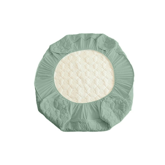 Hiroekza Queen Size Fitted Sheet Waterproof Mattress Protector (98%Cotton,2%Spandex) - Skin-friendly, Soft, Breathable, Thickened Washed Cotton with Secure Fit for All Seasons Green