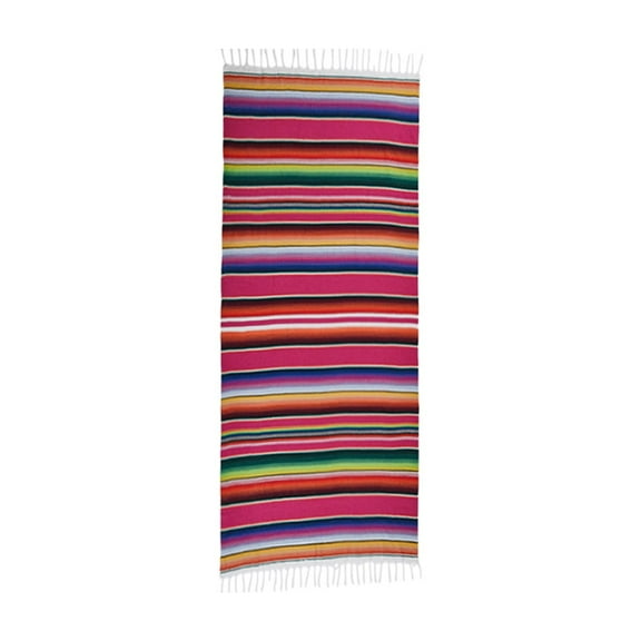 Hiroekza Rainbow Striped Cotton Woven Table Runner 108x14 Inch - Table Runners for Camping & Picnic Mat for Home, Kitchen Decor, Indoor Outdoor Use
