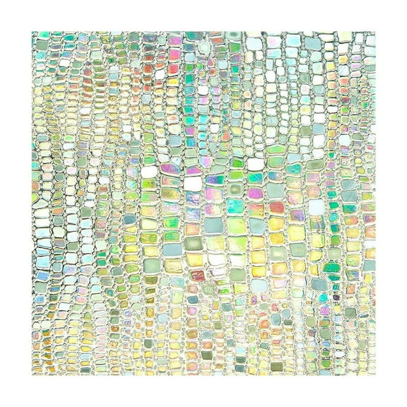 Hiroekza Rainbow Window Privacy Film Decorative Window Sticker 45 x 200 cm / 18 x 79 Inch 3D Static Stained Glass Cling Tint for Home Heat Insulationl Non-Adhesive